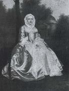 Probably Dorothy Savile,Countess of Burlington,seated in the Orange tree garden at Chiswick Arthur Devis